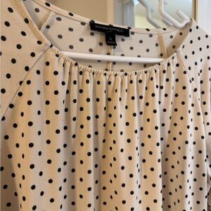 Banana Republic Cream Top with Black Dots